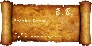 Brczko Becse névjegykártya